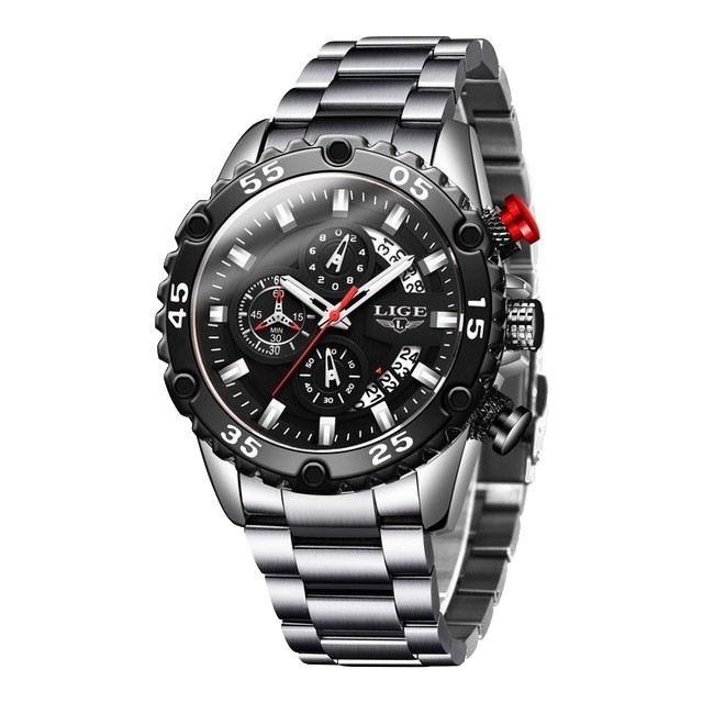 Montre LIGE 10027 Noir & Or