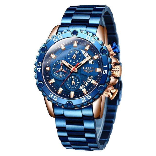 Montre LIGE 10027 Noir & Or