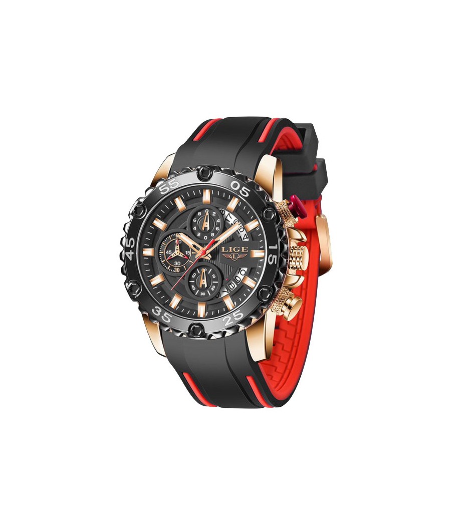 Montre LIGE 10027 Noir & Or