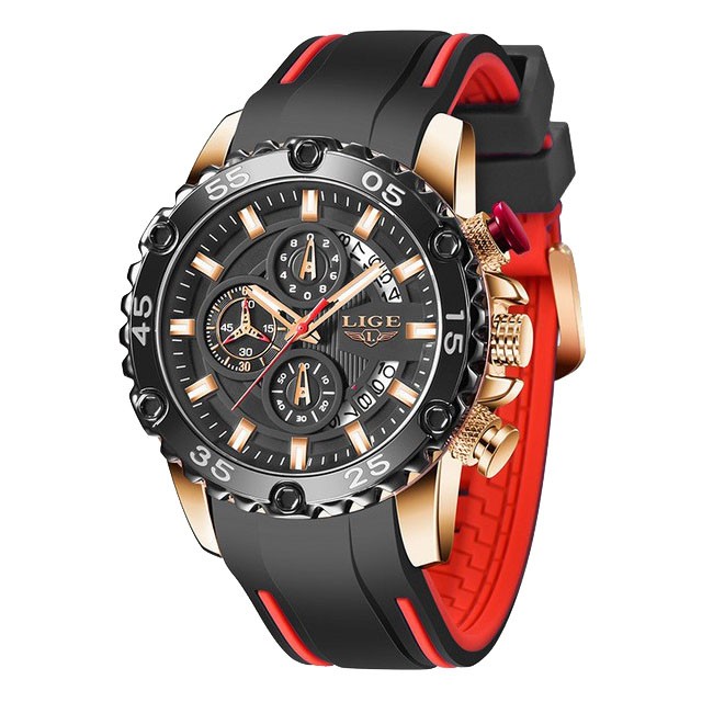 Montre LIGE 10027 Noir & Or