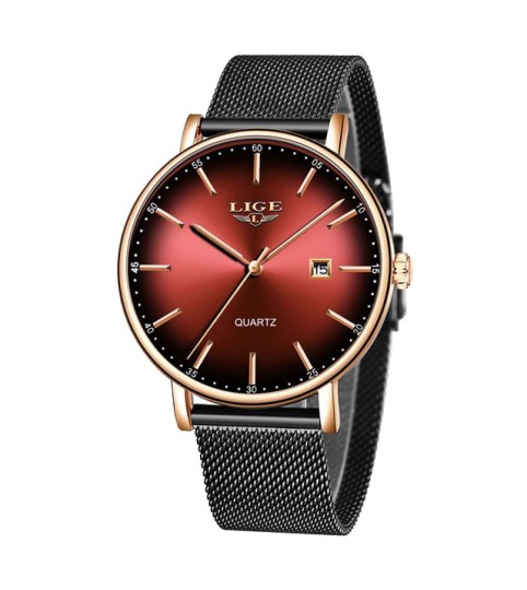 Montre LIGE 9934 Rouge & Or