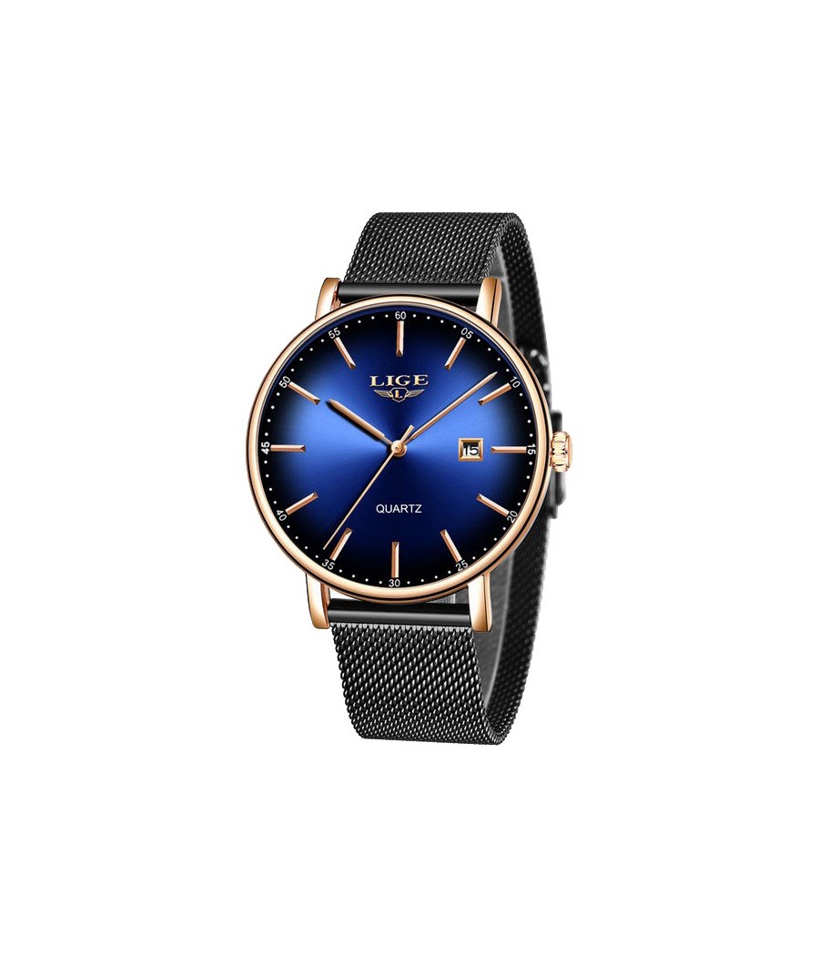 Montre LIGE 9934 Bleu & Or