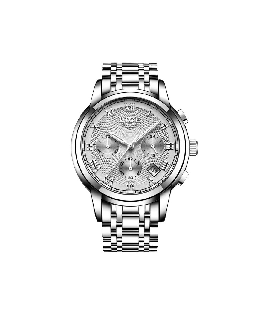 Montre LIGE 9849 Blanc & Argent