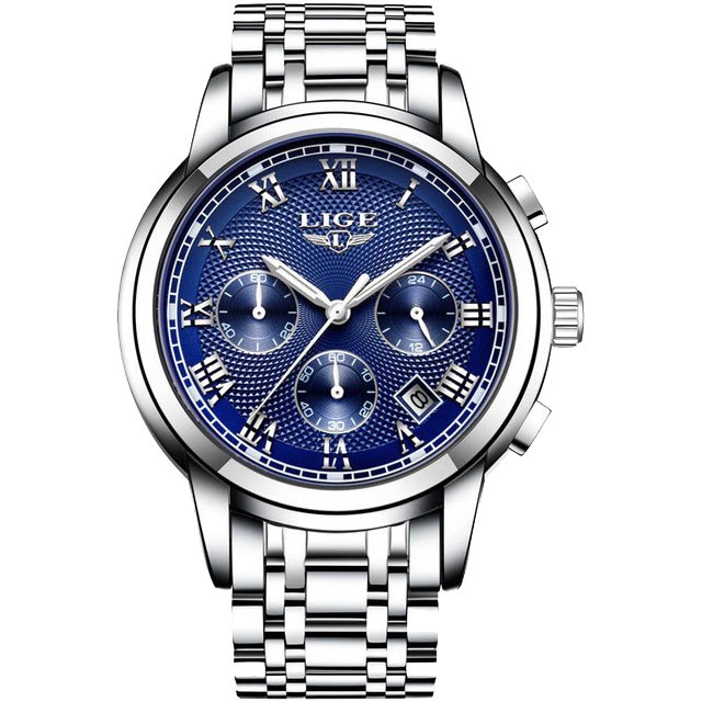 Montre LIGE 9849 Bleu & Or