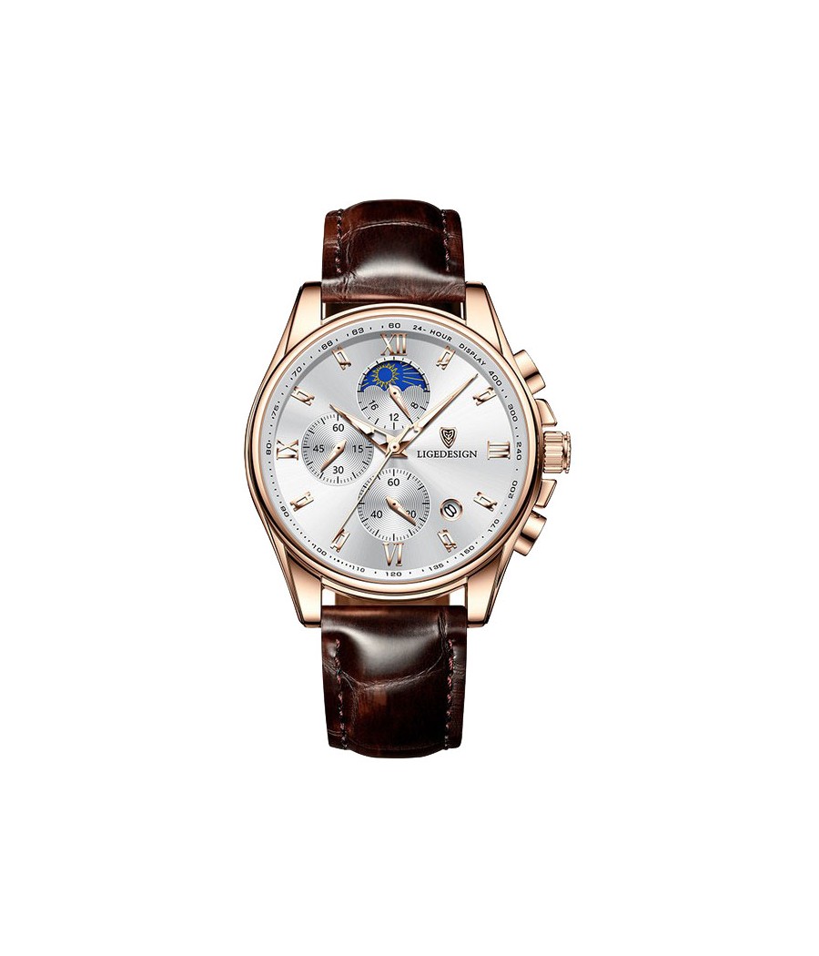 Montre LIGE 8951 Blanc & Or