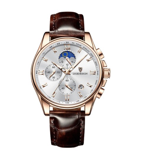 Montre LIGE 8951 Blanc & Or