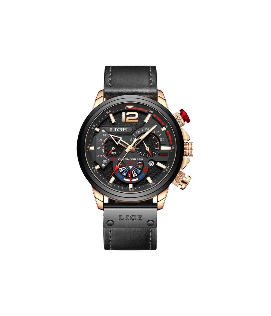 Montre LIGE 8959 Noir & Or