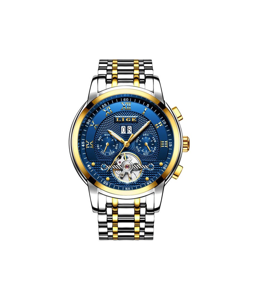 Montre LIGE 9841 Bleu & Or