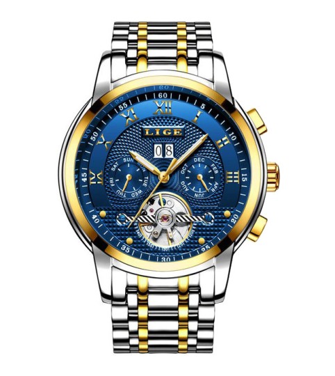 Montre LIGE 9841 Bleu & Or