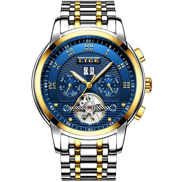 Montre LIGE 9841 Bleu & Or