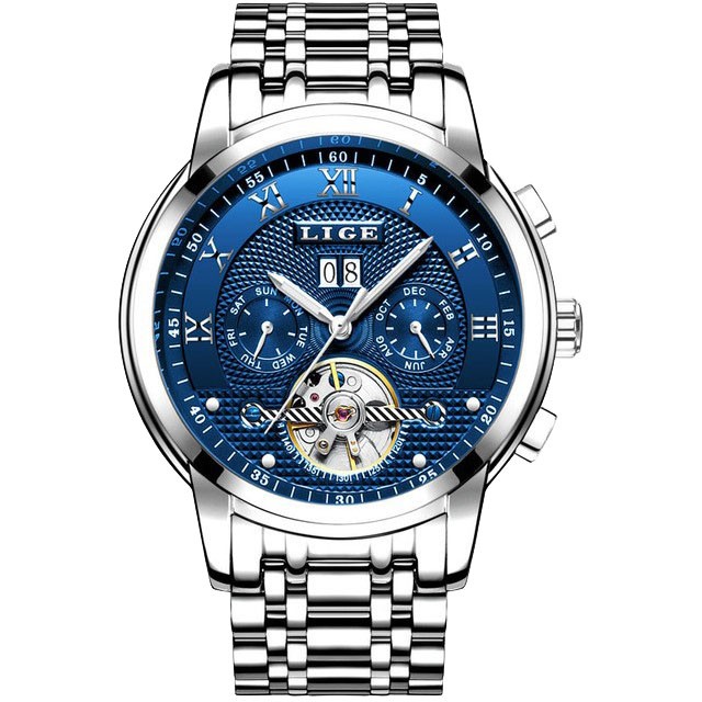 Montre LIGE 9841 Bleu & Or