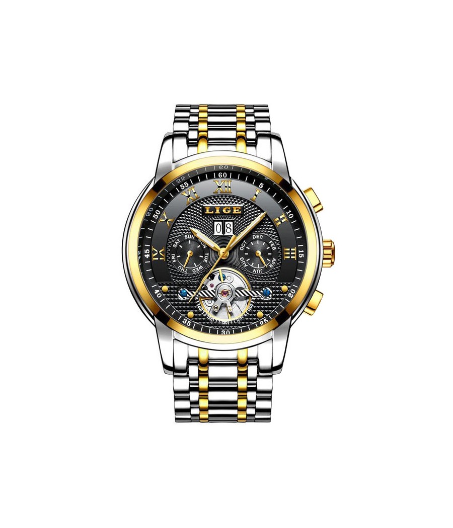 Montre LIGE 9841 Noir & Or