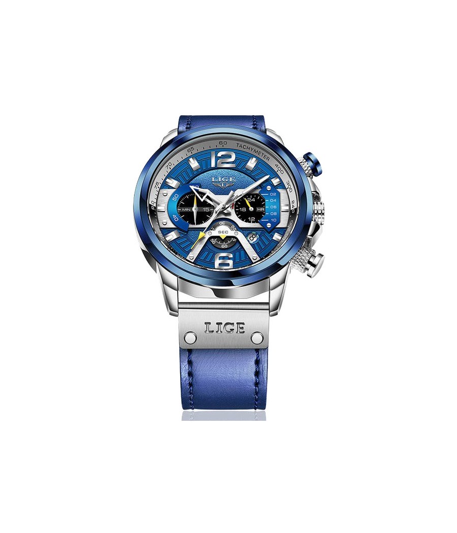 Montre LIGE 8917 Bleu & Argent