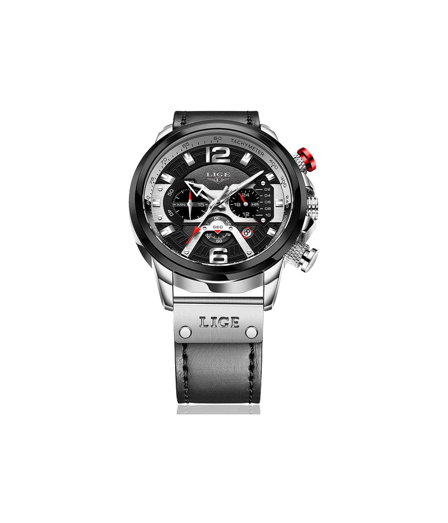 Montre LIGE 8917 Noir & Argent