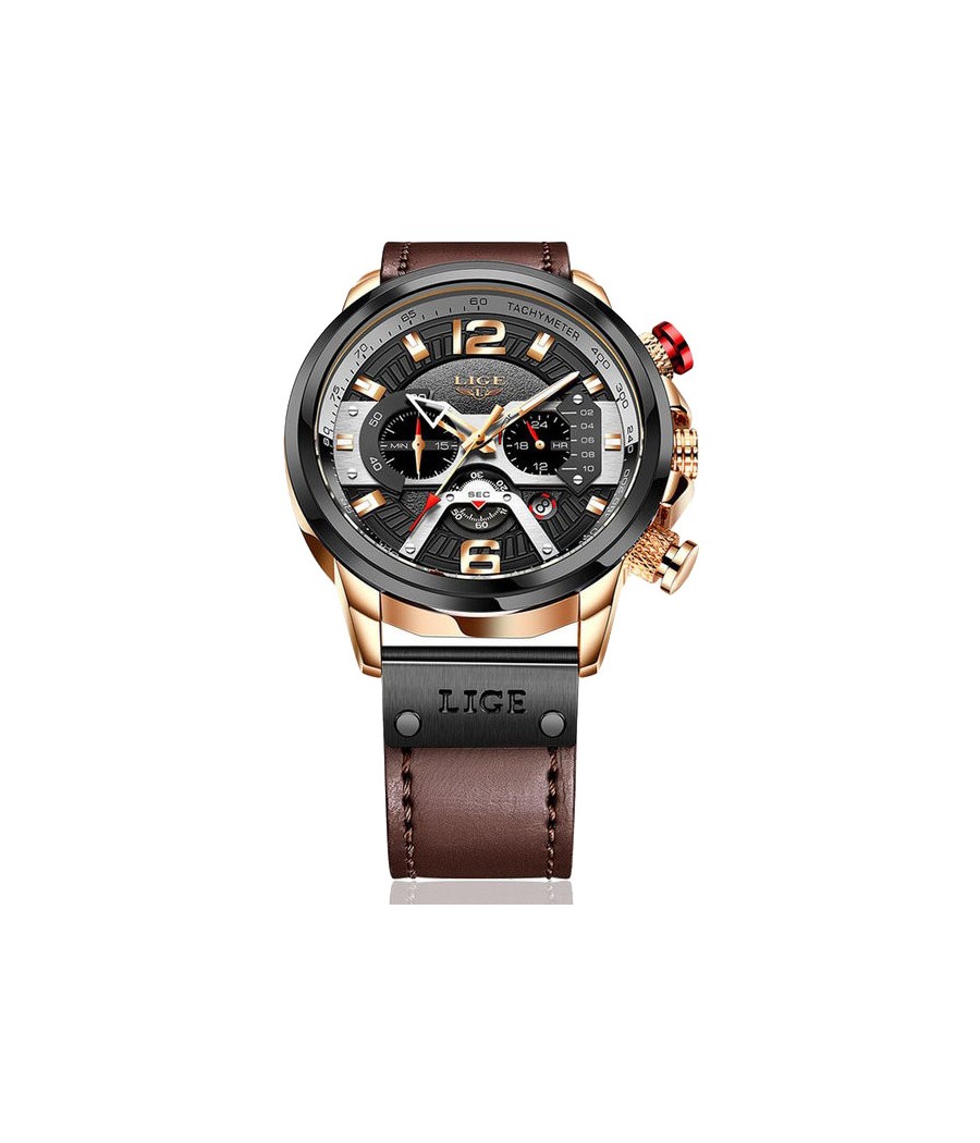 Montre LIGE 8917 Noir & Or