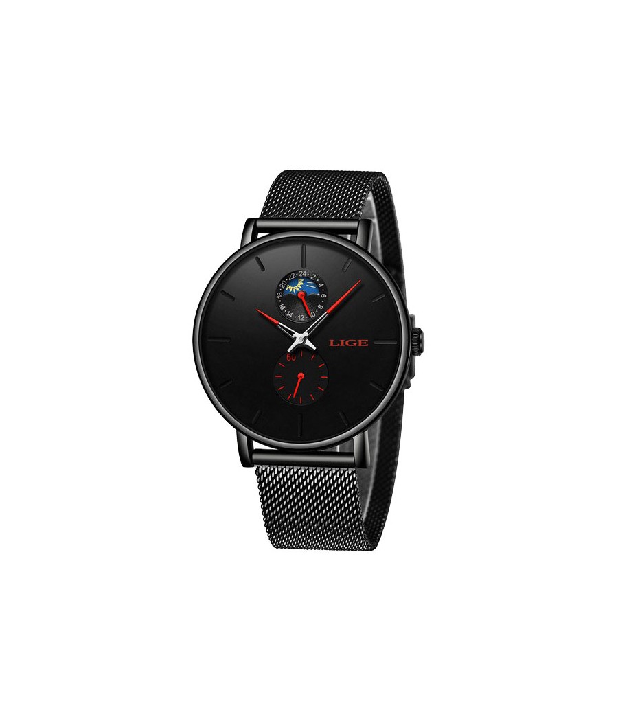 Montre LIGE 9955 Rouge & Noir