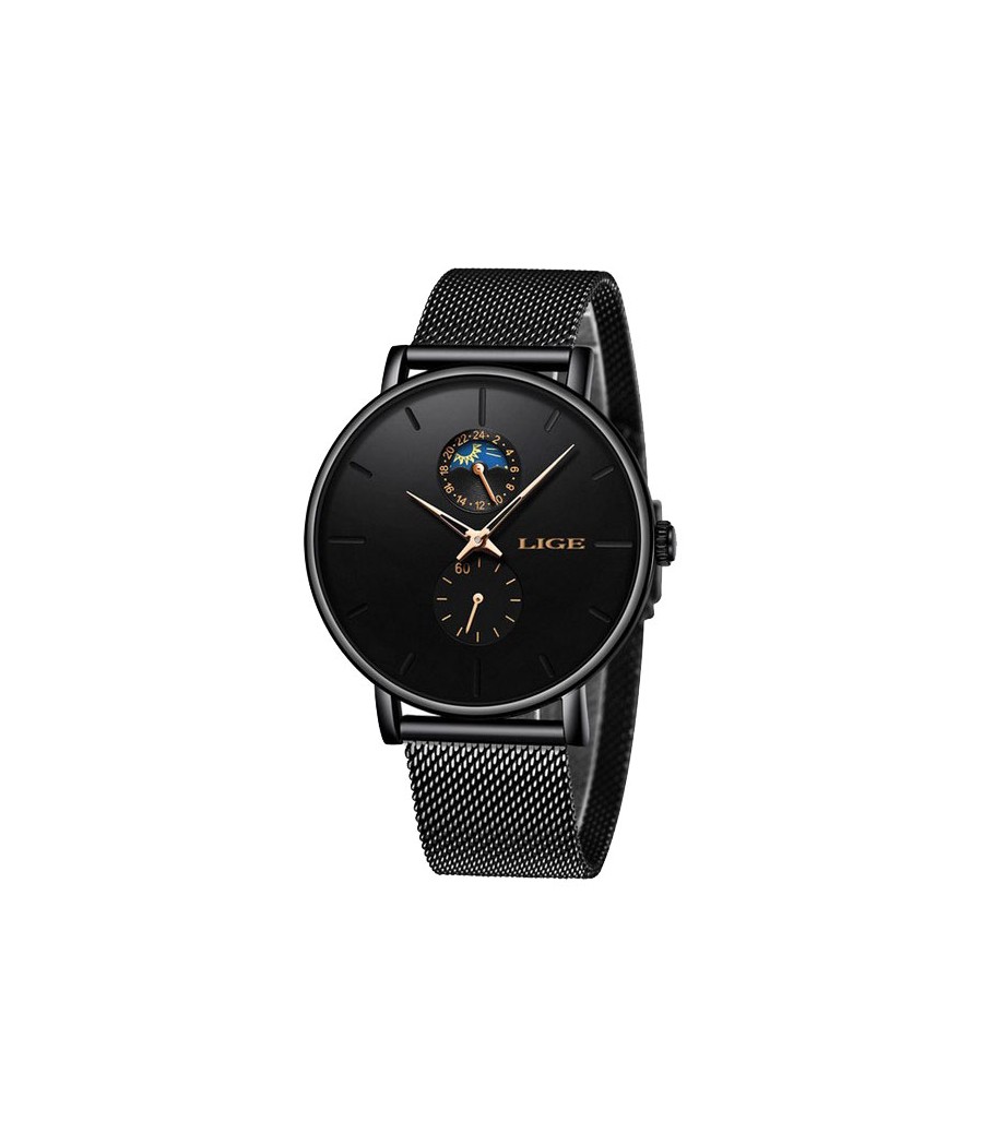 Montre LIGE 9955 Noir & Or