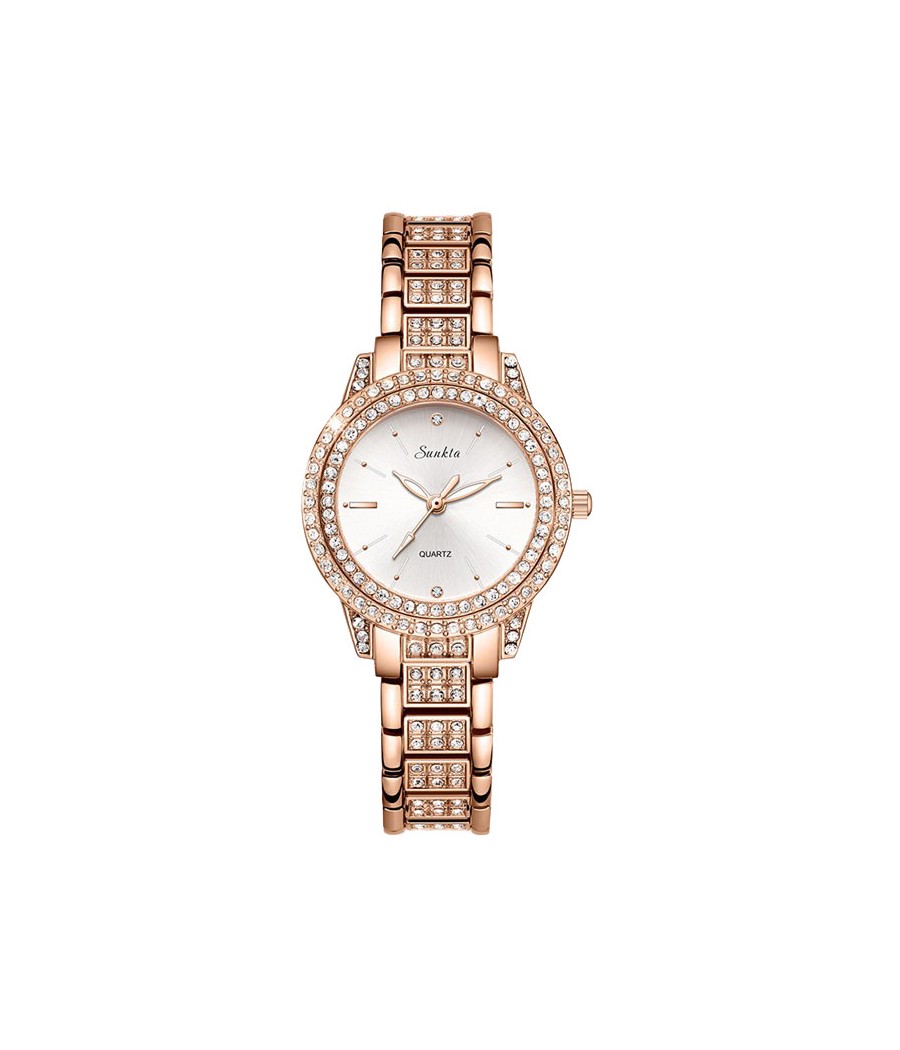 Montre SUNKTA 6703 Blanc & Or