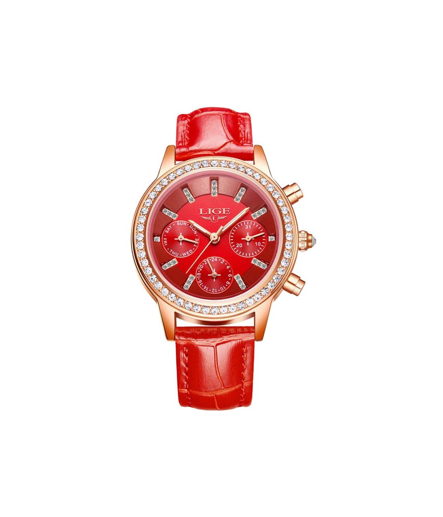 Montre LIGE 9812 Rouge