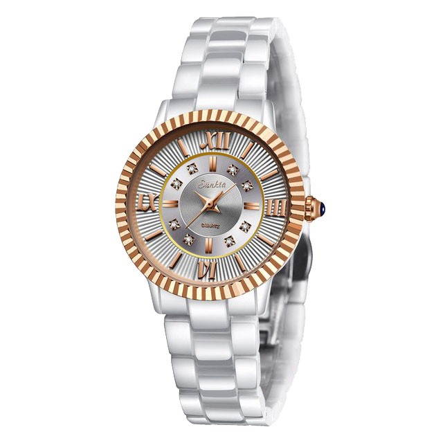 Montre SUNKTA 6632 Blanc & Or