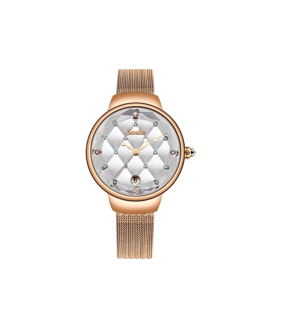 Montre SUNKTA 6633 Blanc & Or