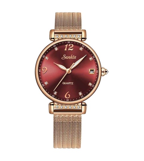 Montre SUNKTA 6639 Rouge & Or