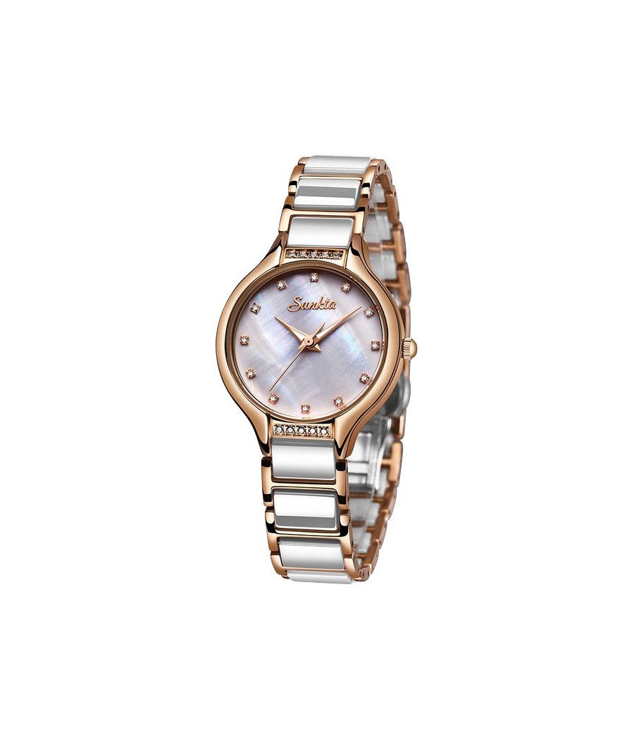 Montre SUNKTA 6608 Blanc & Or