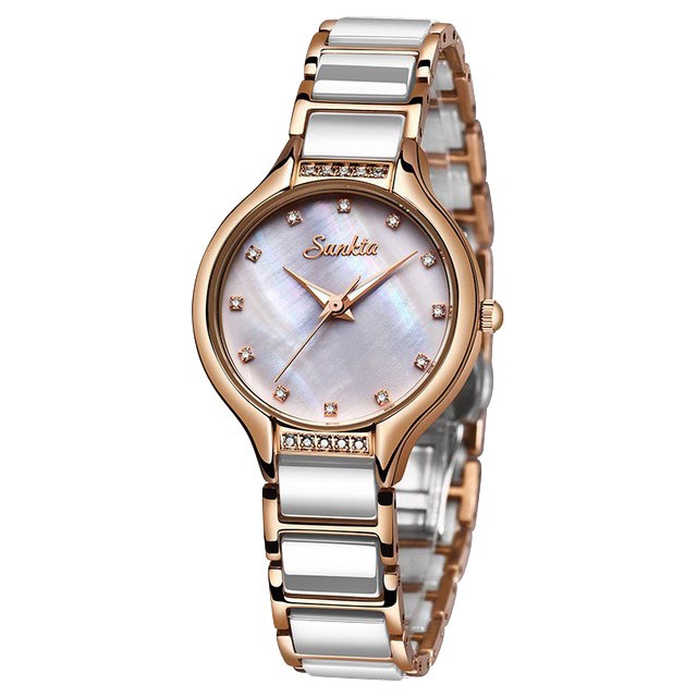 Montre SUNKTA 6608 Blanc & Or