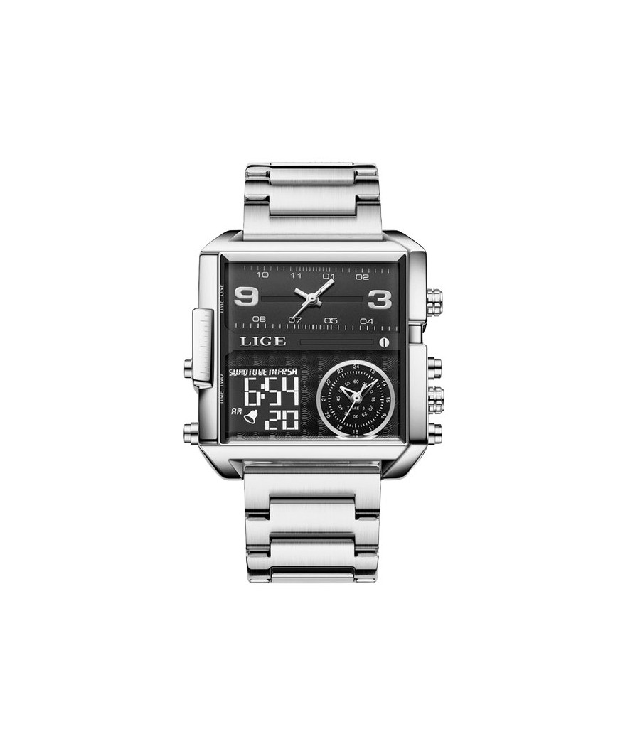 Montre LIGE 8925 Noir & Argent