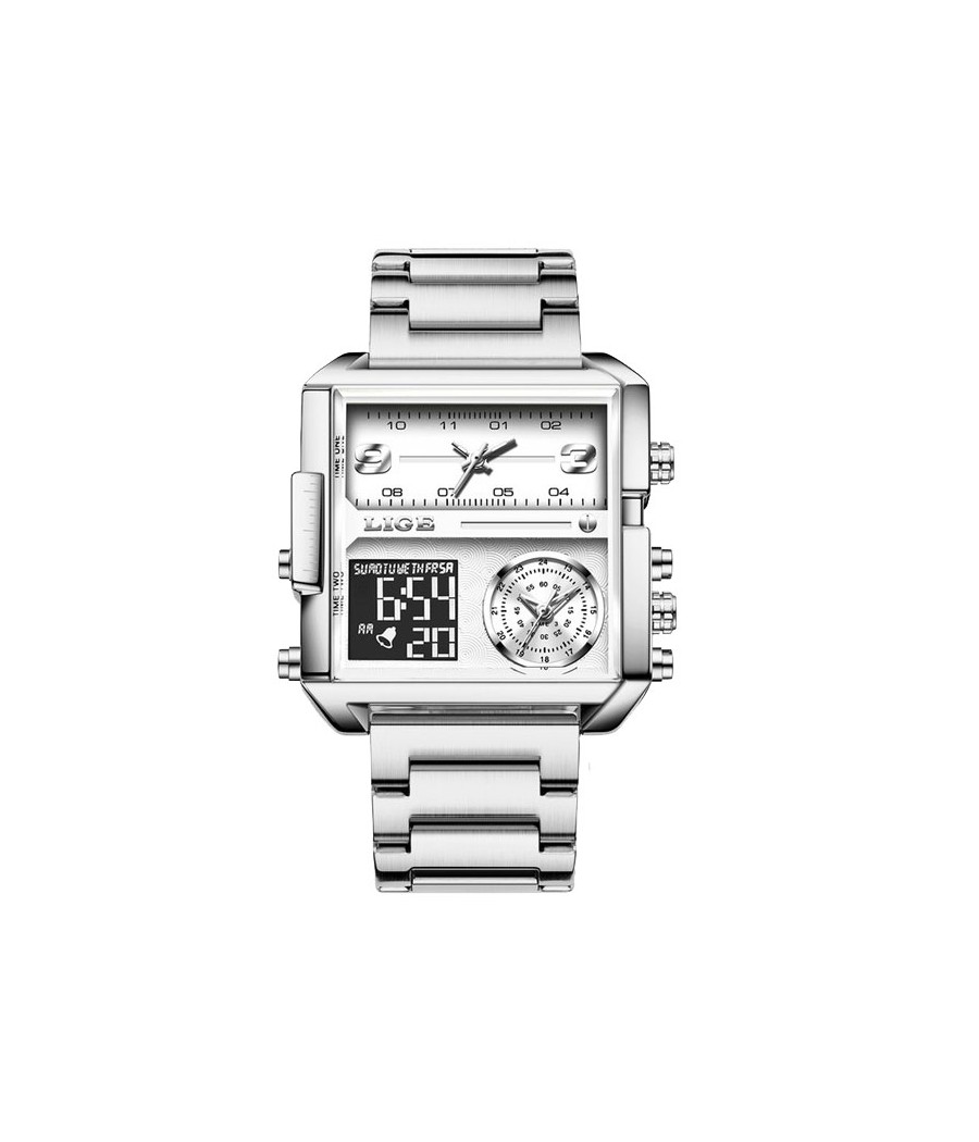 Montre LIGE 8925 Blanc & Argent