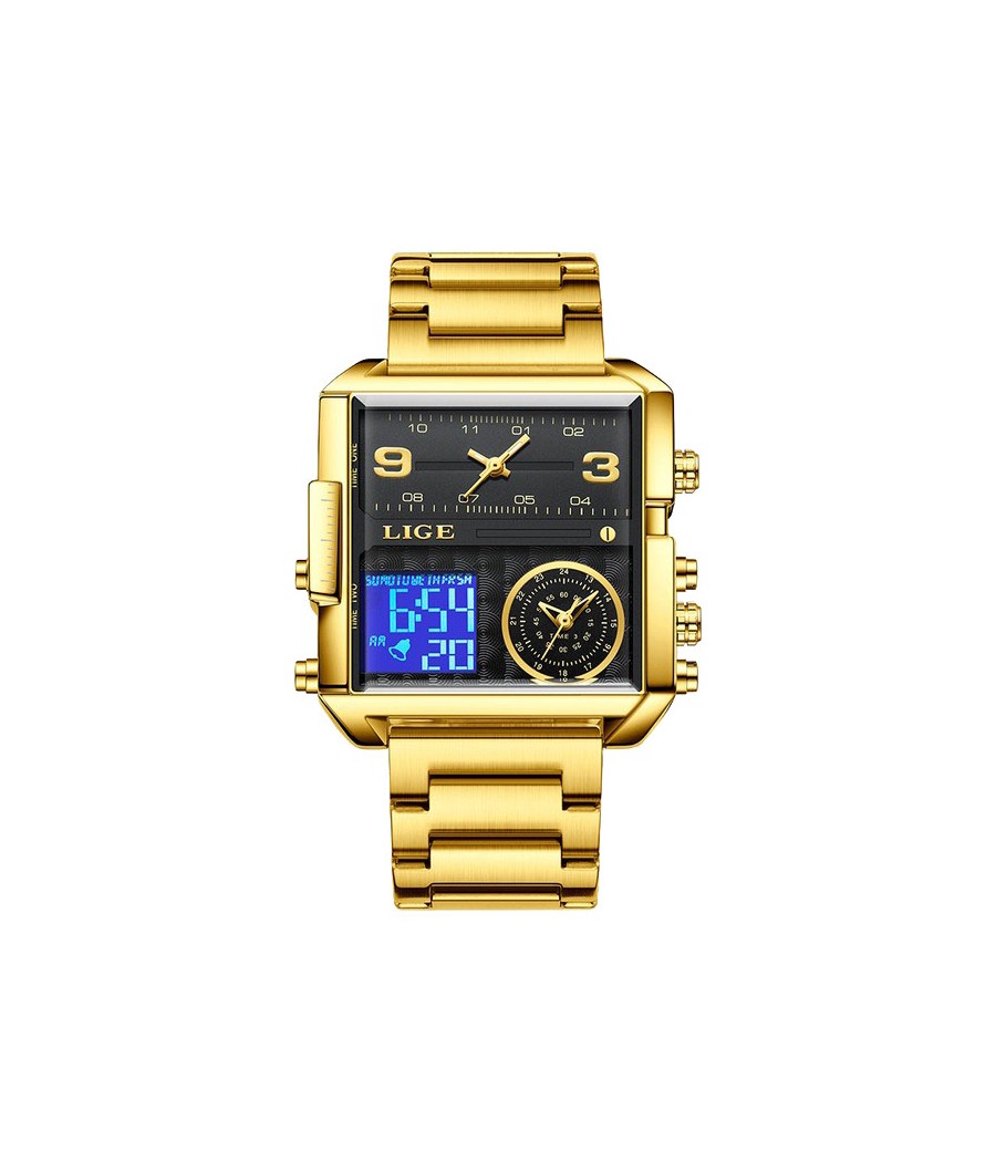 Montre LIGE 8925 Noir & Or