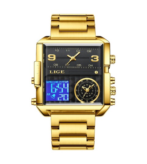 Montre LIGE 8925 Noir & Or