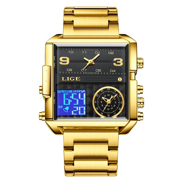 Montre LIGE 8925 Noir & Or