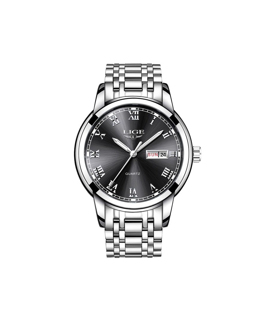 Montre LIGE 9846 Noir & Argent