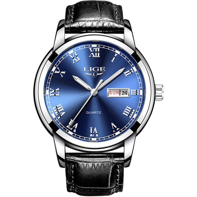 Montre LIGE 9846 Bleu & Or