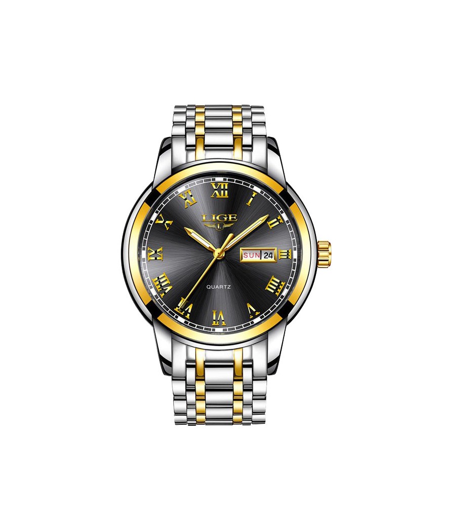 Montre LIGE 9846 Noir & Or