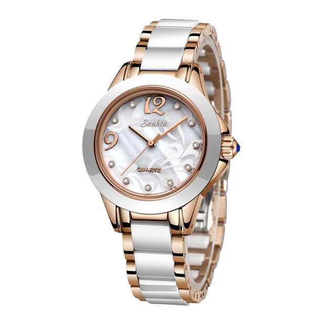 Montre SUNKTA 6603 Blanc & Or