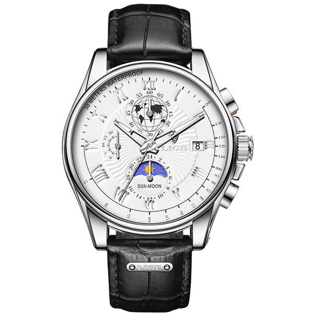 Montre LIGE 8975 Bleu & Or