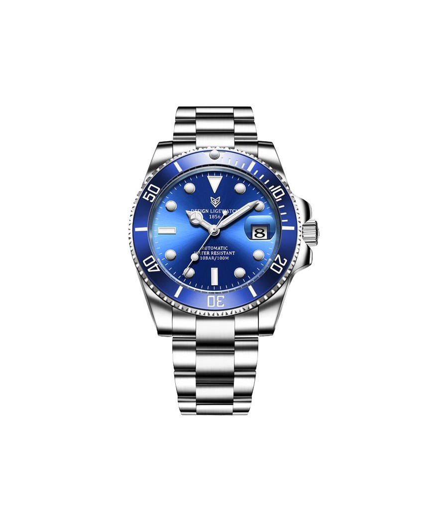 Montre LIGE 6801 Bleu & Argent