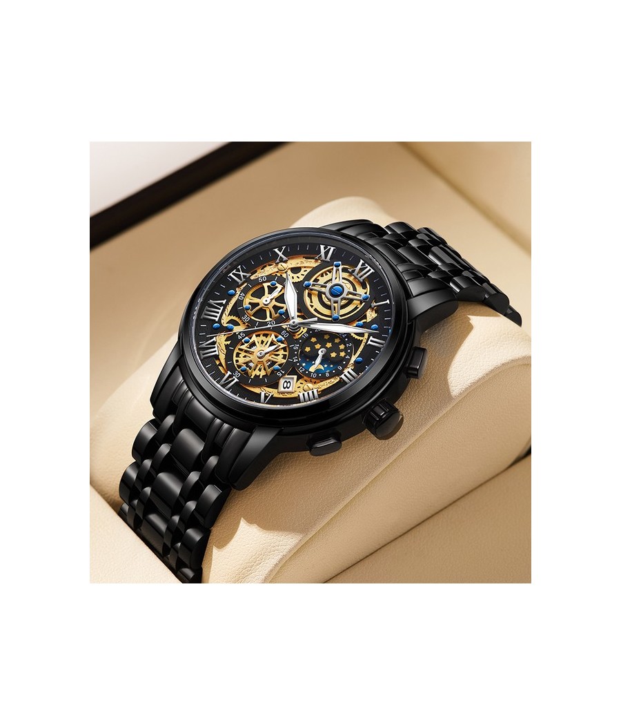 000 Montre LIGE 8973 Noir