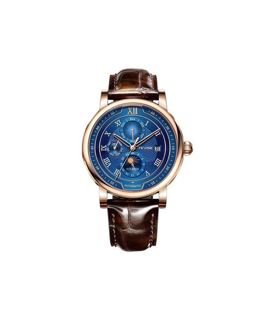 Montre TEVISE 8820 Bleu & Or